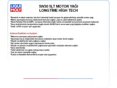 5W30 5LT MOTOR YAĞ LONGTİME HİGH TECH