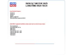 5W30 5LT MOTOR YAĞ LONGTİME HİGH TECH