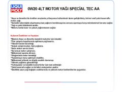 0W20 4LT MOTOR YAĞ SPECİAL TEC AA
