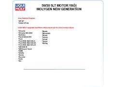 5W30 5LT MOTOR YAĞ MOLYGEN NEW GENERATİON