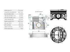 PİSTON 77,01MM VAG GO5-6 JET3-4 PAS PO5 IBIZA4 07-