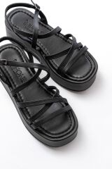 861-1029 Siyah Dolgu Kadın Sandalet