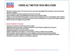 15W50 4LT MOTOR YAĞ MOLYGEN