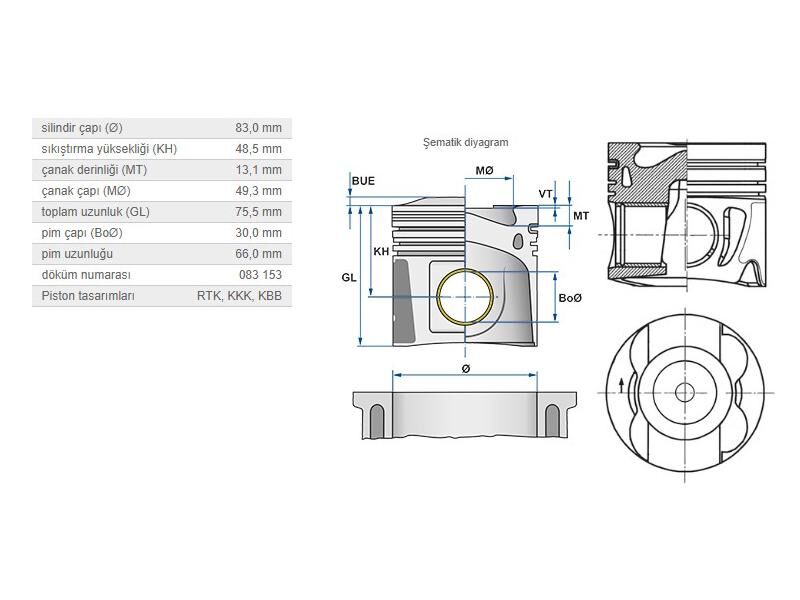 PİSTON 83,00MM M.BENZ 651 08-
