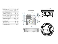 PİSTON 76,51MM VAG GO5-6 JET3-4 IBIZA4 05-