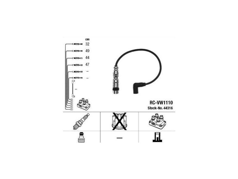 BUJİ KABLO SETİ VAG A1 A3 CAD3 GO5-6 JET4 PO5 08-