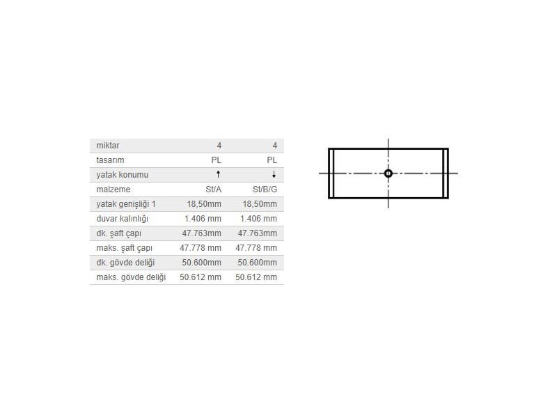 KOL YATAK STD TK. VAG A3 A4 A6 BO1 CAD3 GO4-5 JET3-4 PAS T5 97-