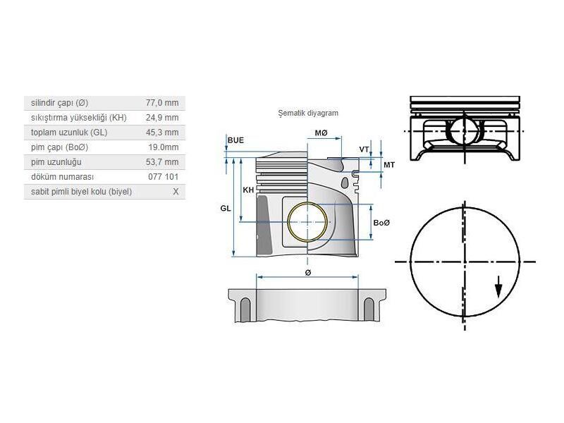 PİSTON 77,00MM MINI W10B16A 01-08