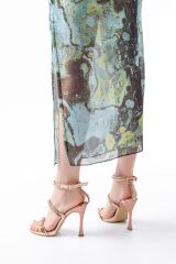 A-40 Rose Taşlı Platformlu Topuklu Kadın Ayakkabı