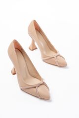 K-10 Nut Günlük Sarmal Taşlı Topuklu Kadın Ayakkabı