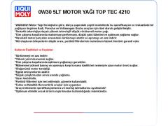 0W30 5LT MOTOR YAĞ TOPTEC 4210