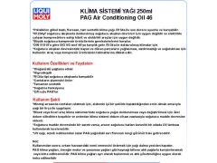 KLİMA SİSTEMİ YAĞI PAG46 250ml PAG AİR CONDİ­TİONİNG OİL 46