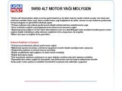 5W50 4LT MOTOR YAĞ MOLYGEN