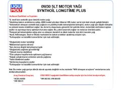 0W30 5LT MOTOR YAĞ SYNTHOİL LONGTİME PLUS
