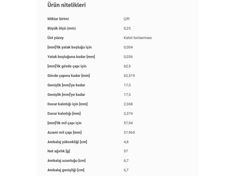 ANA YATAK 0,25 M.BENZ 611 646 97-18