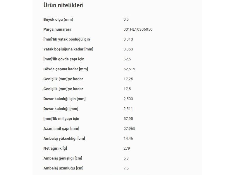 ANA YATAK 0,50 M.BENZ 611 646 97-18