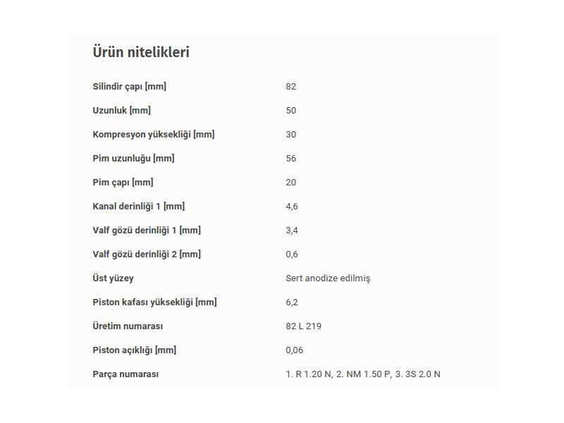 PİSTON 82.00MM M.BENZ 172 204 207 212 07-