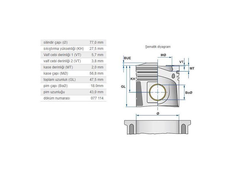 PİSTON 77,00MM MINI N12 16 06-16