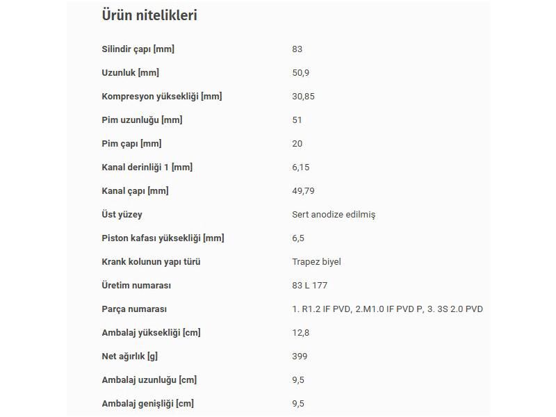 PİSTON 83,00MM M.BENZ M270 13-19