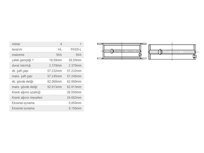 ANA YATAK 0,75 TK. OPEL AST.F-G KAD.D-E VEC.A-B 81-