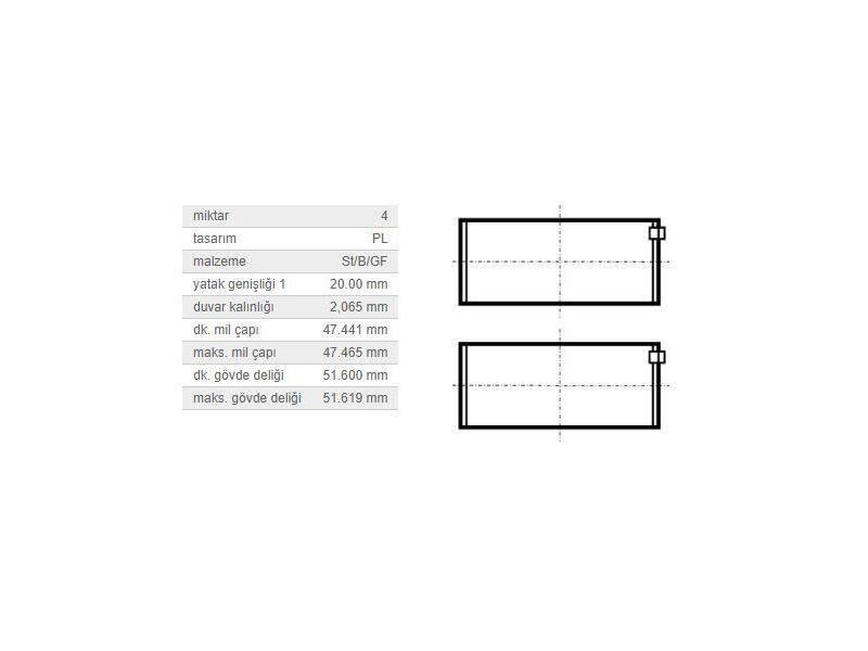 KOL YATAK 0,50 TK. M.BENZ M260 264 270 271 274 02-22