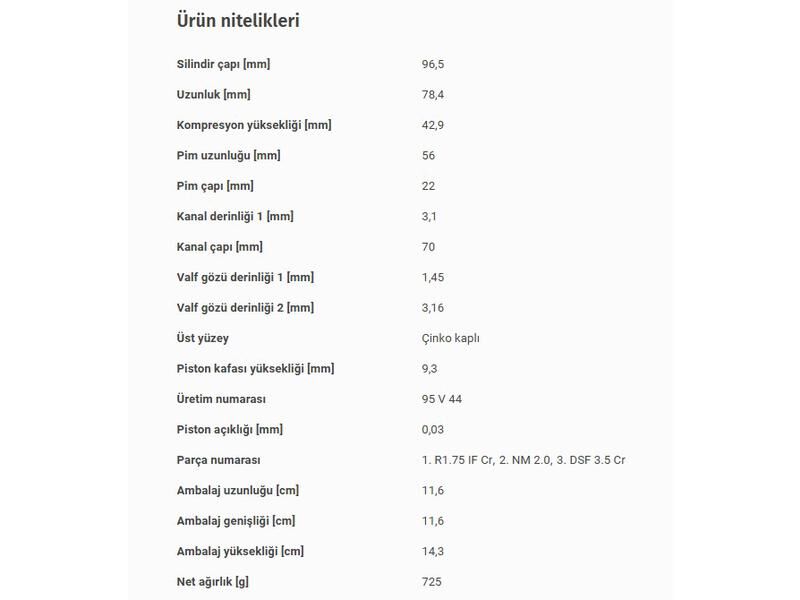 PİSTON 96,50MM M.BENZ M102 80-96
