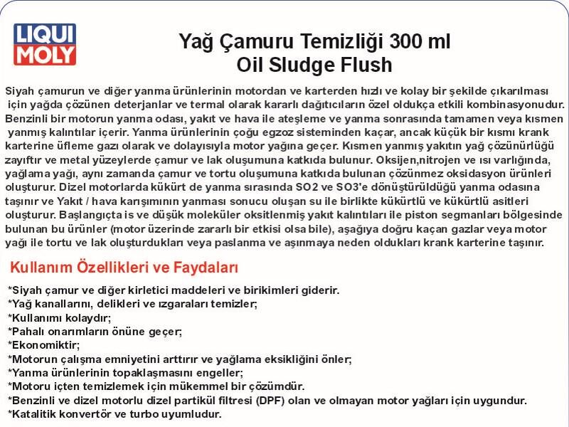 YAĞ ÇAMURU TEMZ. 300ml OİL SLUDGE FLUSH