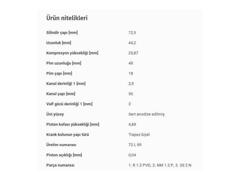 PİSTON 72,50MM OPEL AST.J COR.D-E INS.A-B MOK.X 10-20