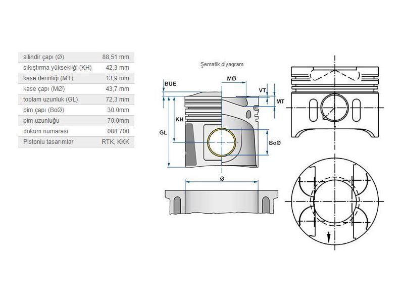 PİSTON 88,51MM M.BENZ OM611 612 00-
