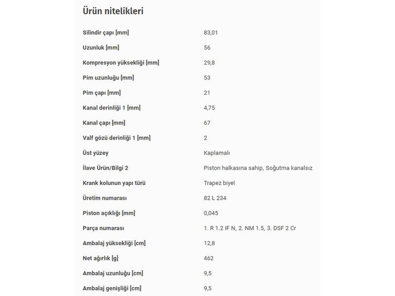 PİSTON 83,01MM VAG A3 A4 A5 PASSAT 06-