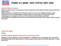 75W80 1LT ŞANZ. YAĞ TOPTEC MTF 5200