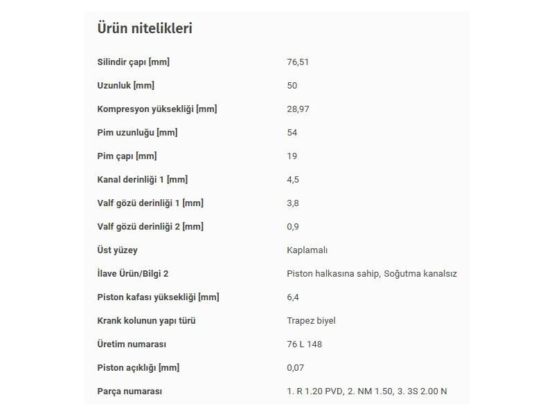 PİSTON 76,51MM VAG GO5-6 JET3-4 PAS PO5 05-18