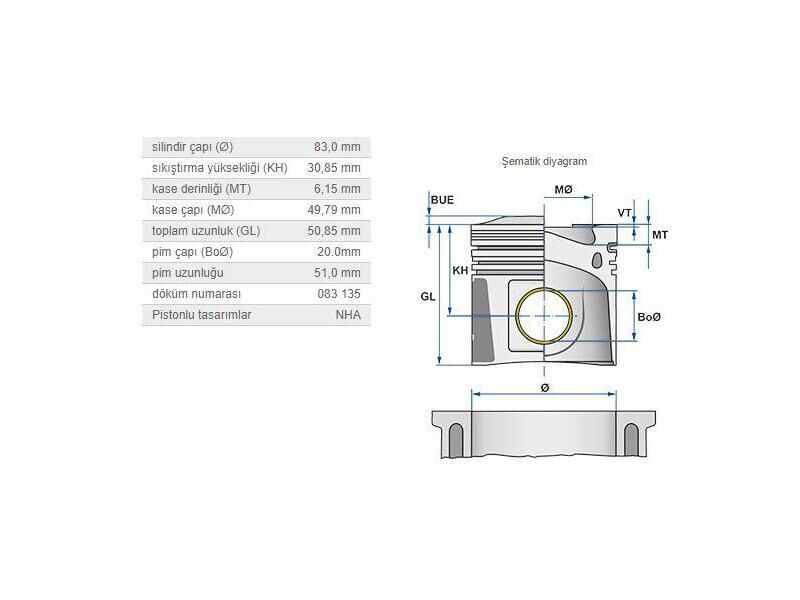 PİSTON 83,00MM M.BENZ M270 13-19