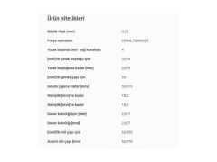 ANA YATAK 0,25 VAG 80 90 100 A4 A6 CAD1-2 GO1-2-3 JET1-2 LT28 LT40 PAS PO3 T3