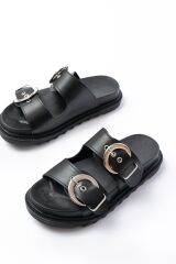 DM-6010 Casual Women's Slippers with Black Buckle Accessory