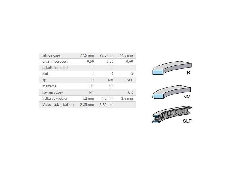 SEGMAN SETİ 77,50MM MINI W10B16A 01-08