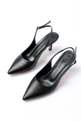 ST-1152 Siyah Günlük 7 cm Topuklu Kadın Ayakkabı