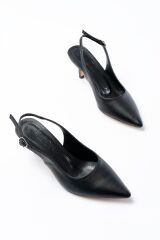 ST-1152 Siyah Günlük 7 cm Topuklu Kadın Ayakkabı