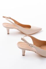 ST-1152 Bej Günlük 7 cm Topuklu Kadın Ayakkabı