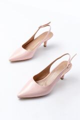 ST-1152 Pembe Rugan Günlük 7 cm Topuklu Kadın Ayakkabı