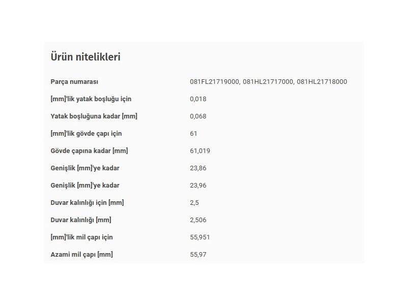 ANA YATAK STD BMW N42 43 45 46 00-15