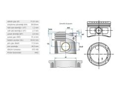 PİSTON 77,01MM VAG IBIZA3 POLO 01- YENİ KOD: KS-99909621
