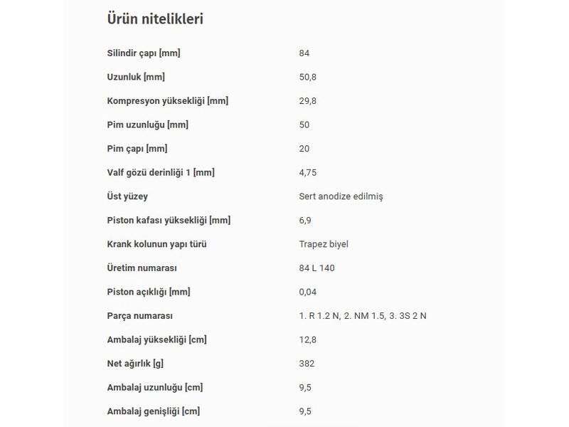 PİSTON 84,00MM BMW E46 81 87 01-12