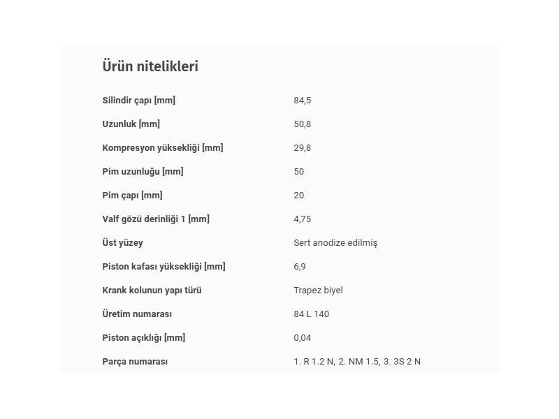 PİSTON 84,50MM BMW E46 81 87 01-12