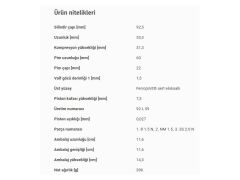 PİSTON 92,50MM BMW E31 38 39 53 96-04