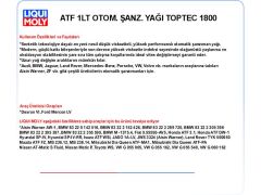 ATF 1LT OTOM. ŞANZ. YAĞ TOPTEC 1800