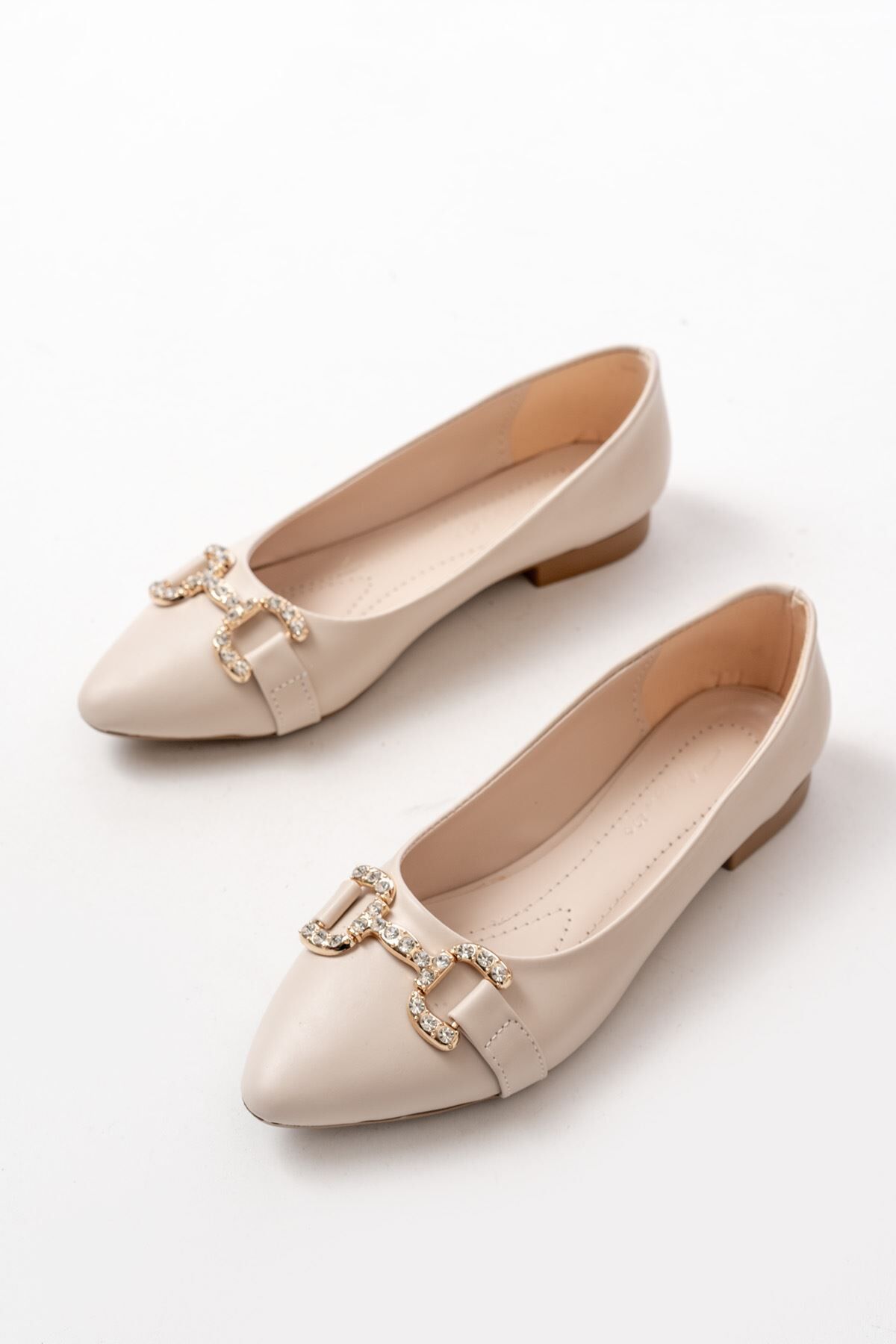 İNF-133 Ten Taşlı Tokalı Günlük Kadın  Babet