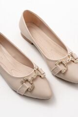 İNF-133 Ten Taşlı Tokalı Günlük Kadın  Babet