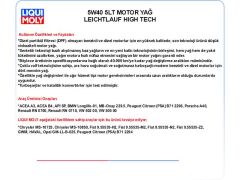 5W40 5LT MOTOR YAĞ LEICHT­LAUF HIGH TECH