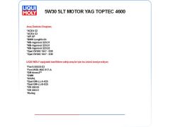 5W30 5LT MOTOR YAĞ TOPTEC 4600